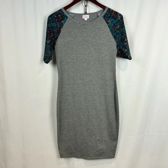 LulaRoe Julia Style Floral Sleeve Dress - Picture 1 of 4